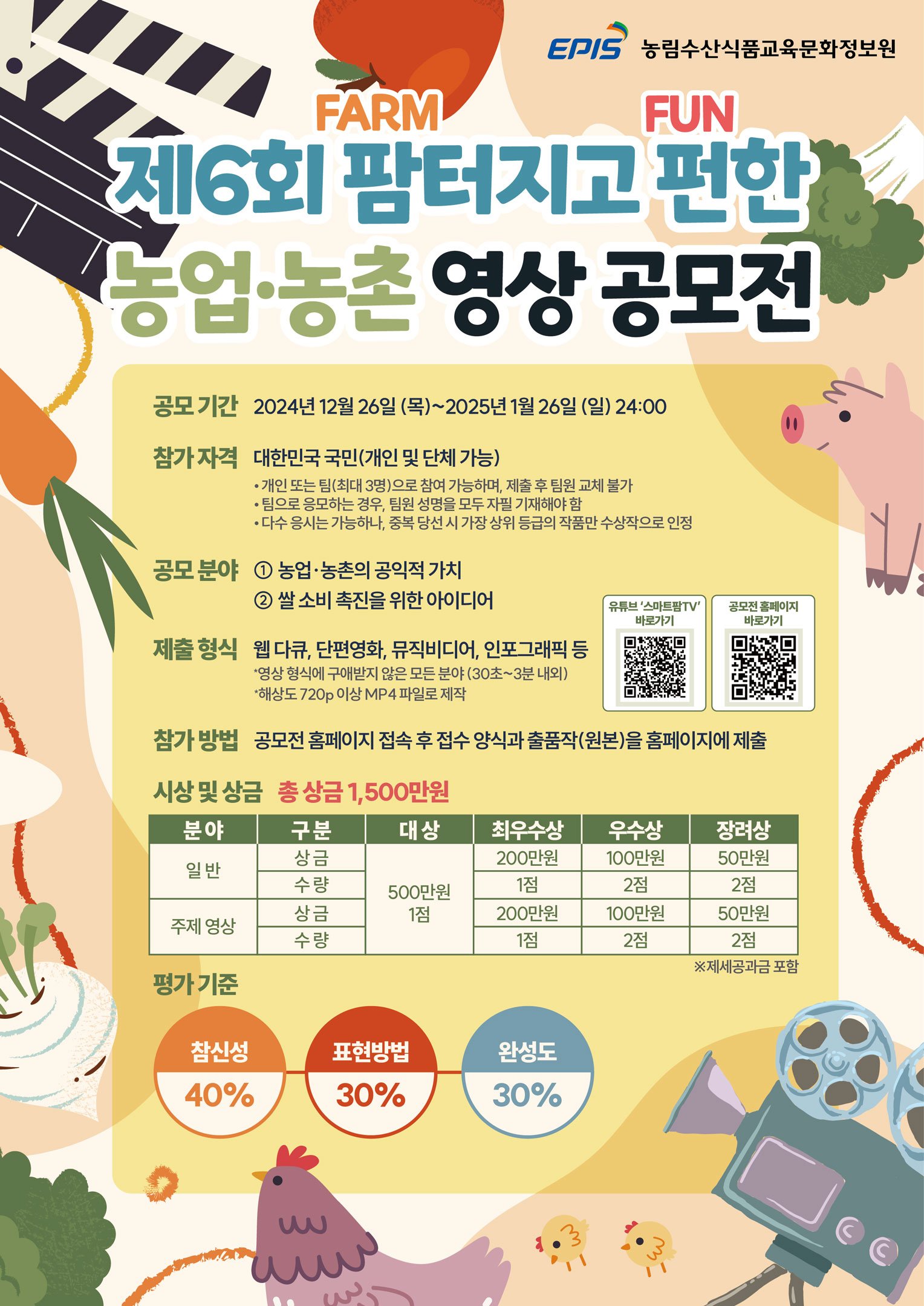 붙임. 제6회 팜터지고 펀한 농업농촌 영상 공모전 포스터.jpg